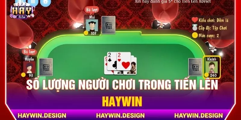 Số lượng người chơi trong tiến lên haywin