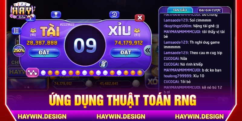 Trò chơi được sử dụng thuật toán RNG ngẫu nhiên 